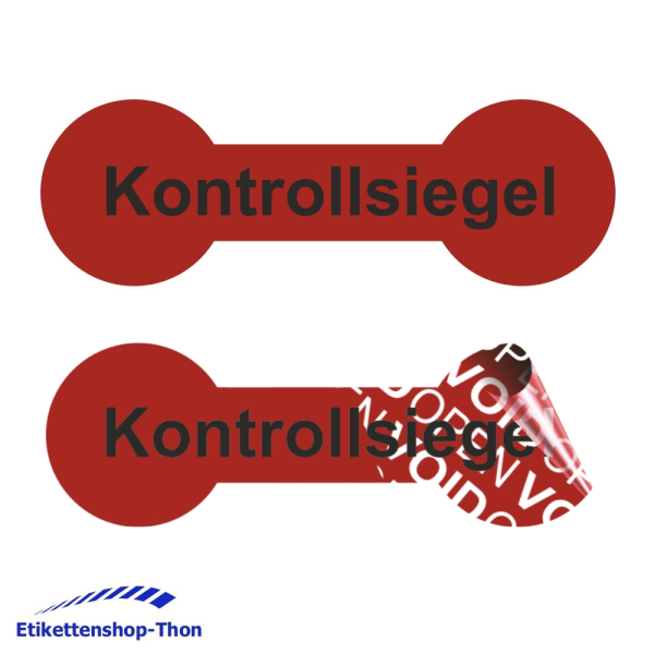 VOID OPEN rückstandsfreie Sicherheitsetiketten "Kontrollsiegel" auf Rolle - 60 x 20 mm - 1000 Stück - rot